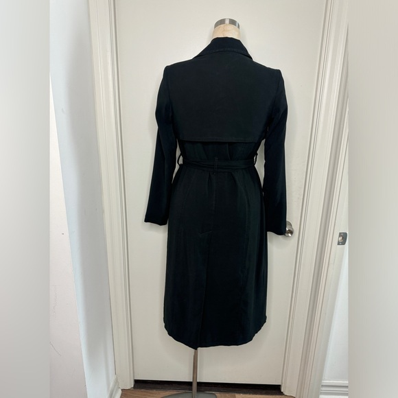 Black maxi trench coat with belt - Picture 4 of 7